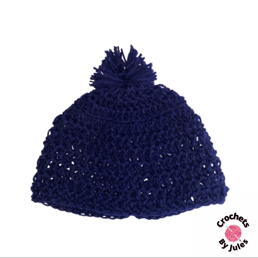 Navy Blue Hand Made Winter Hat